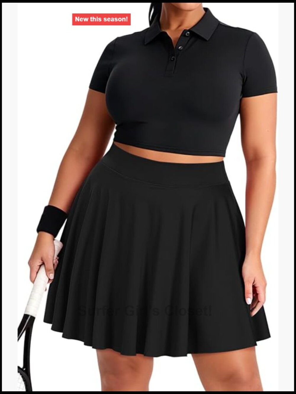 Plus Size Knee Length Golf Skirt 20" High Waisted Athletic Tennis Skort with